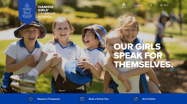 Image of Ivanhoe Girls' Grammar School website
